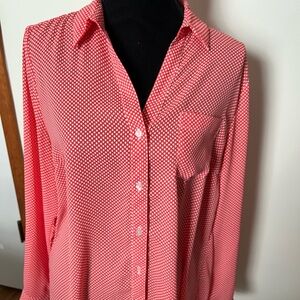 Outback Red Pink Polka Dot Blouse